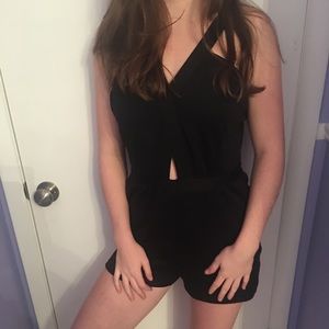 Black trendy romper